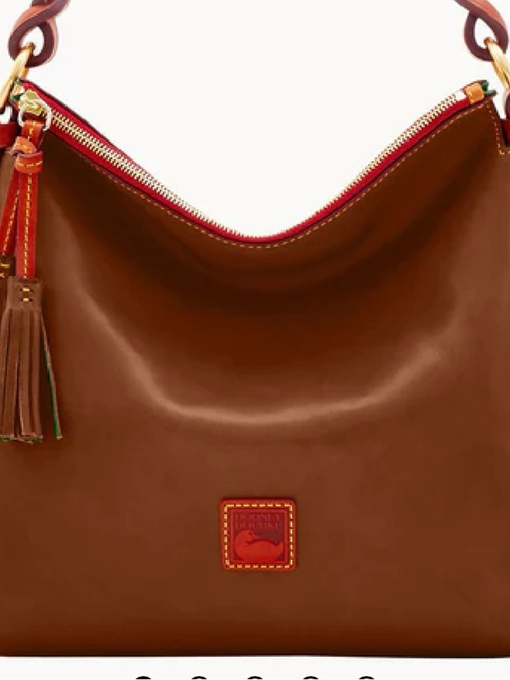 Classic Brown Leather Shoulder Hobo with Tassel Detail